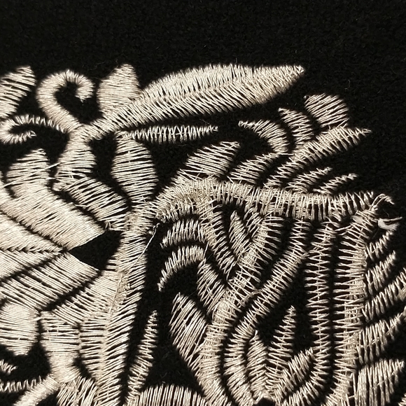 Designer Jacket Artistic Military High Style Silver on Black w Epauletes Quality - Picture 11 of 11